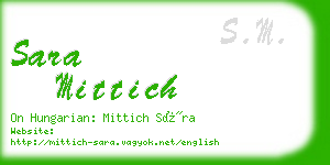 sara mittich business card